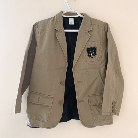 Boys Gymboree Khaki Tan Button Blazer Preppy Large - Picture 1 of 4
